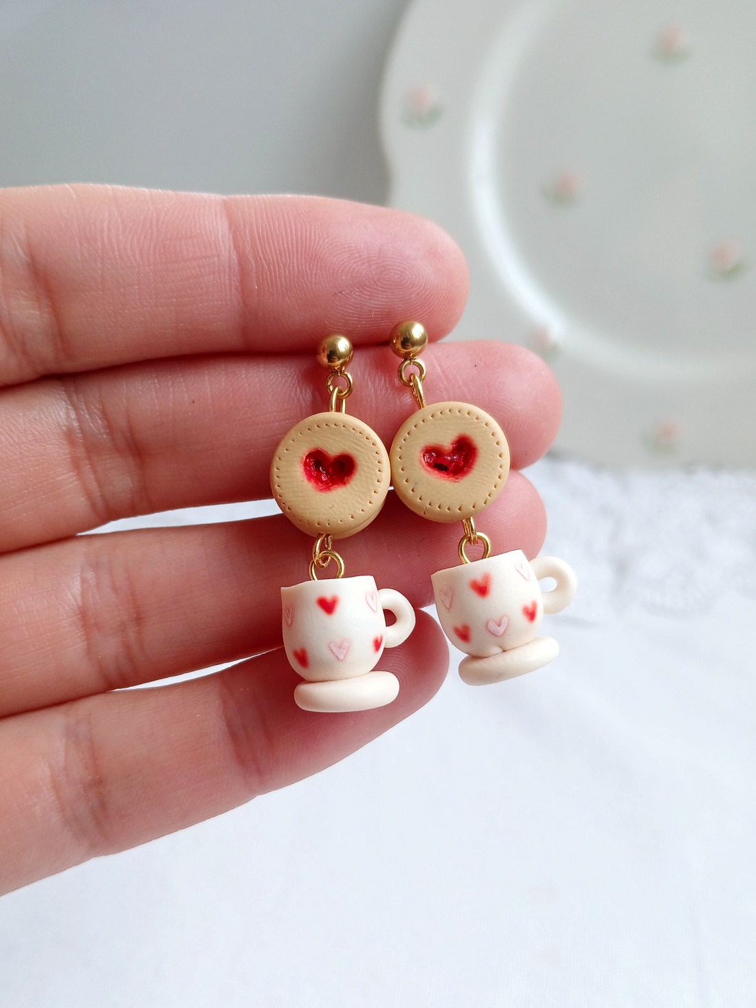 Cercei Biscuit - bijuterii - cercei - cercei cu figurine - Artynos.ro