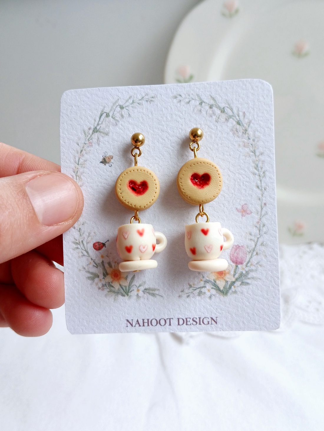 Cercei Biscuit - bijuterii - cercei - cercei cu figurine - Artynos.ro