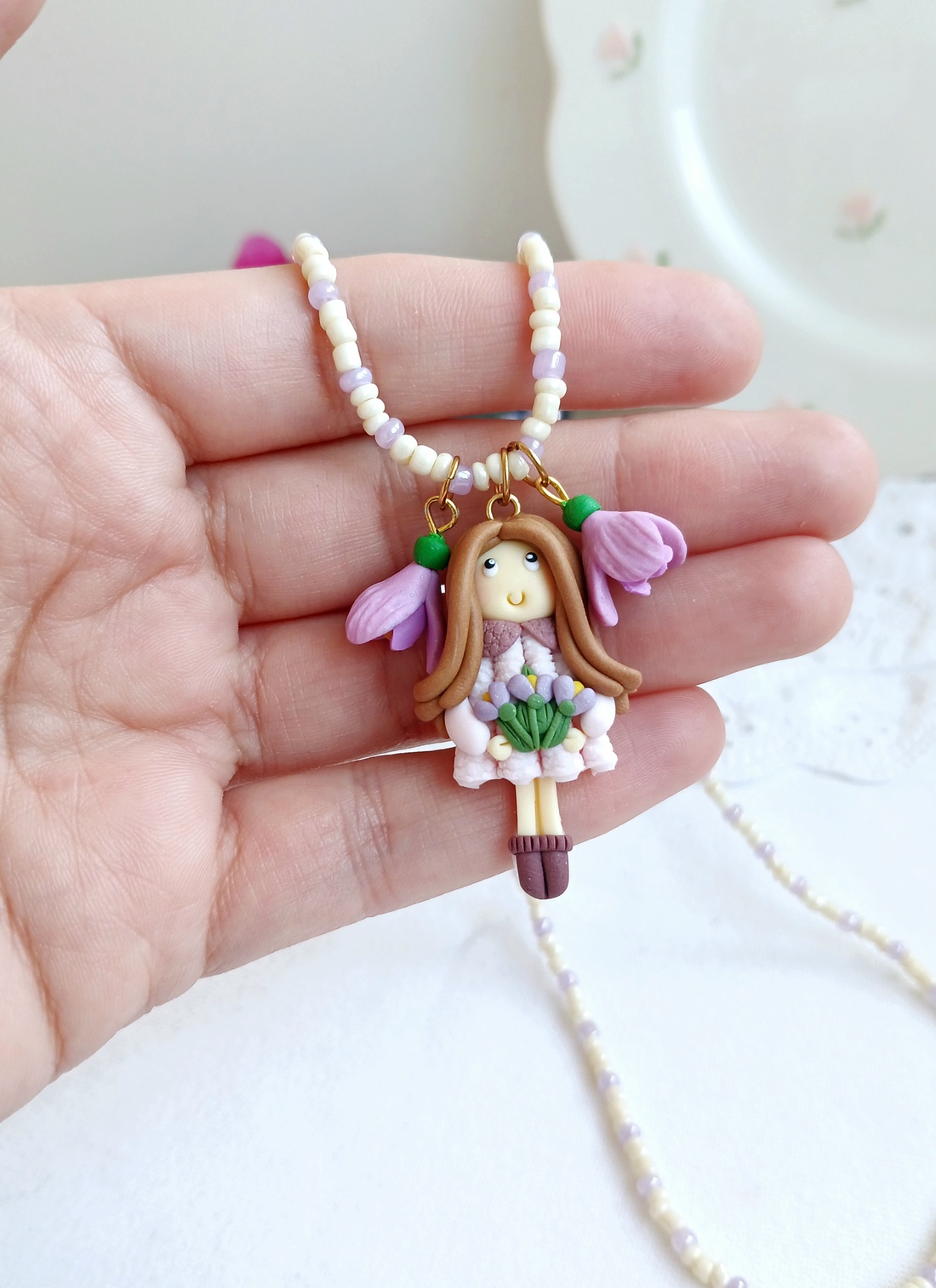 Colier Floral - bijuterii - coliere - coliere cu pandative - Artynos.ro