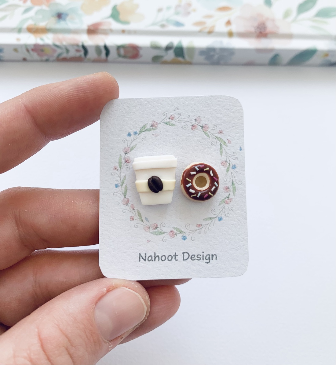 Cercei Coffee and Donut - bijuterii - cercei - clipsuri - Artynos.ro