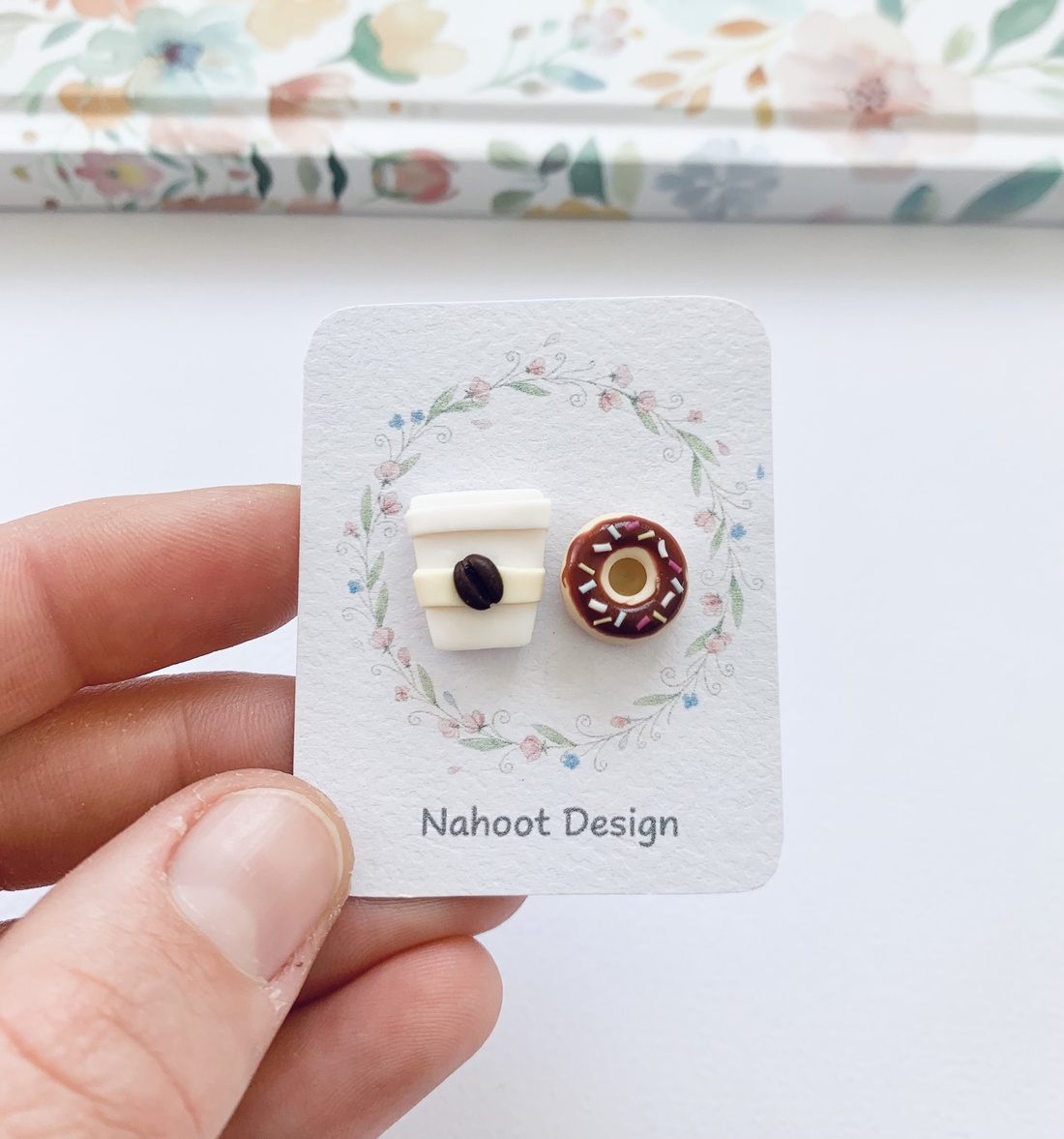 Cercei Coffee and Donut - bijuterii - cercei - clipsuri - Artynos.ro