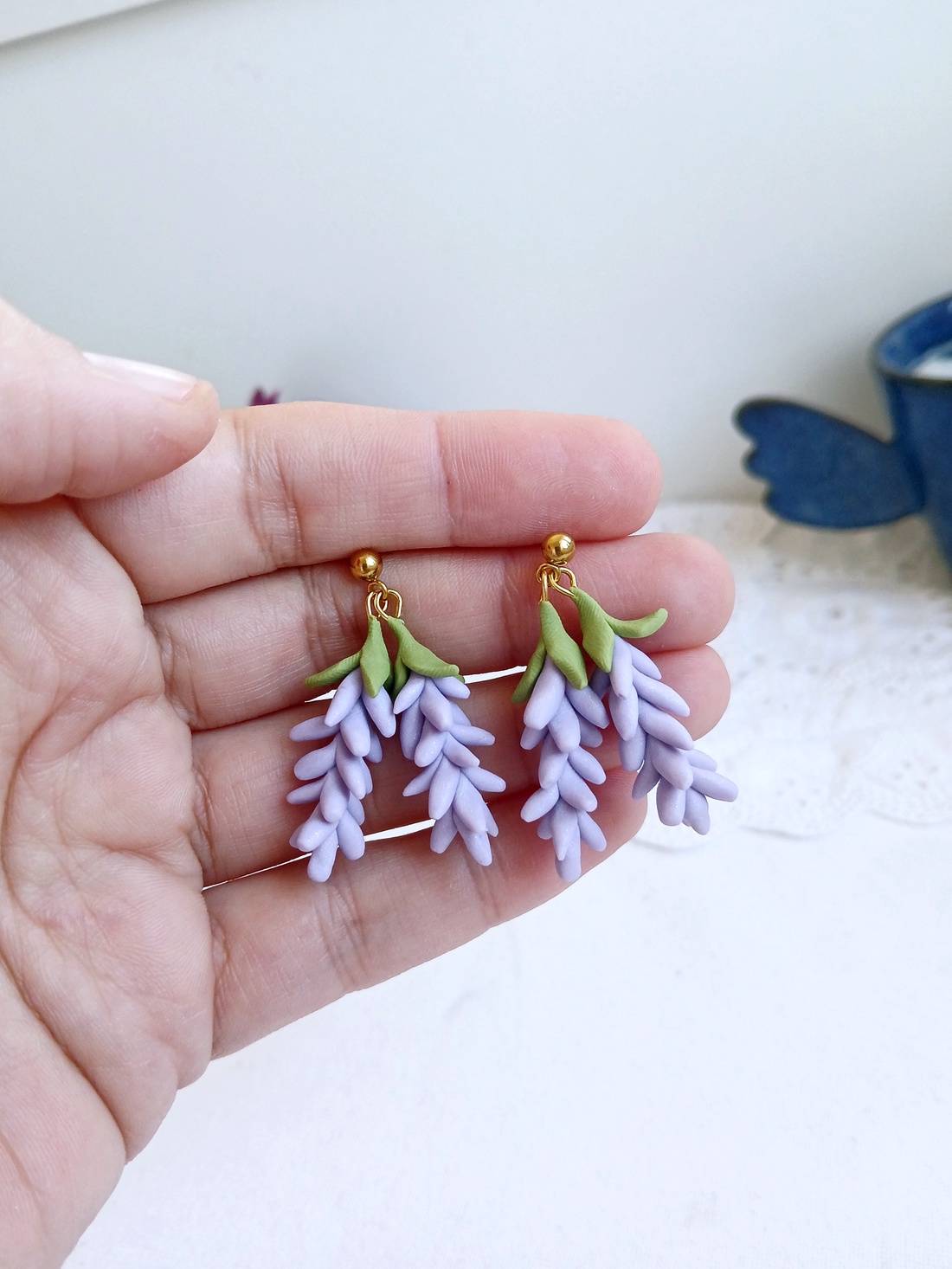 Cercei Lavender - bijuterii - cercei - cercei cu figurine - Artynos.ro