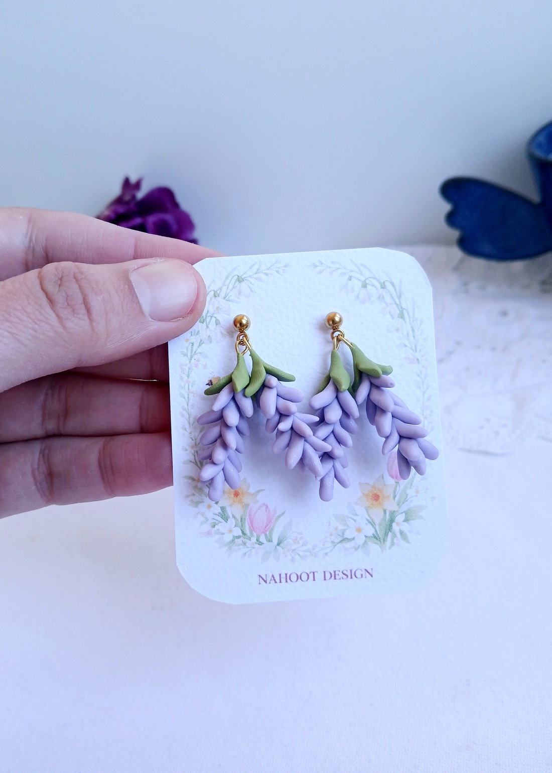 Cercei Lavender - bijuterii - cercei - cercei cu figurine - Artynos.ro