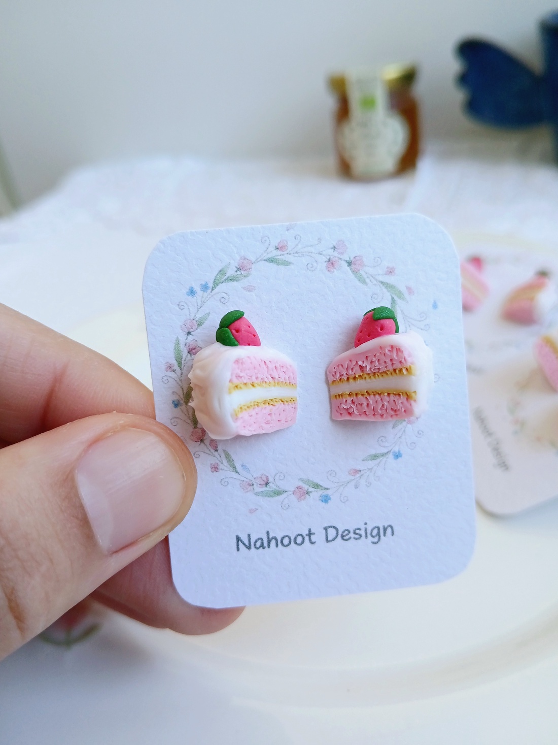 Cercei Strawberry Cake - bijuterii - cercei - cercei cu figurine - Artynos.ro