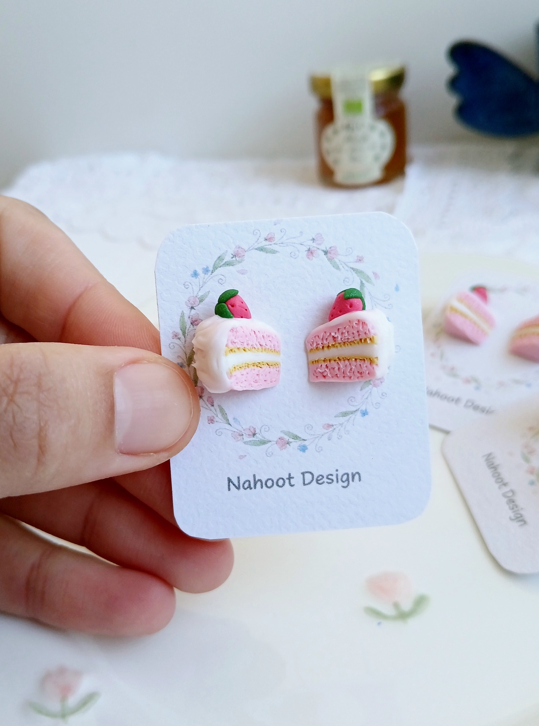 Cercei Strawberry Cake - bijuterii - cercei - cercei cu figurine - Artynos.ro