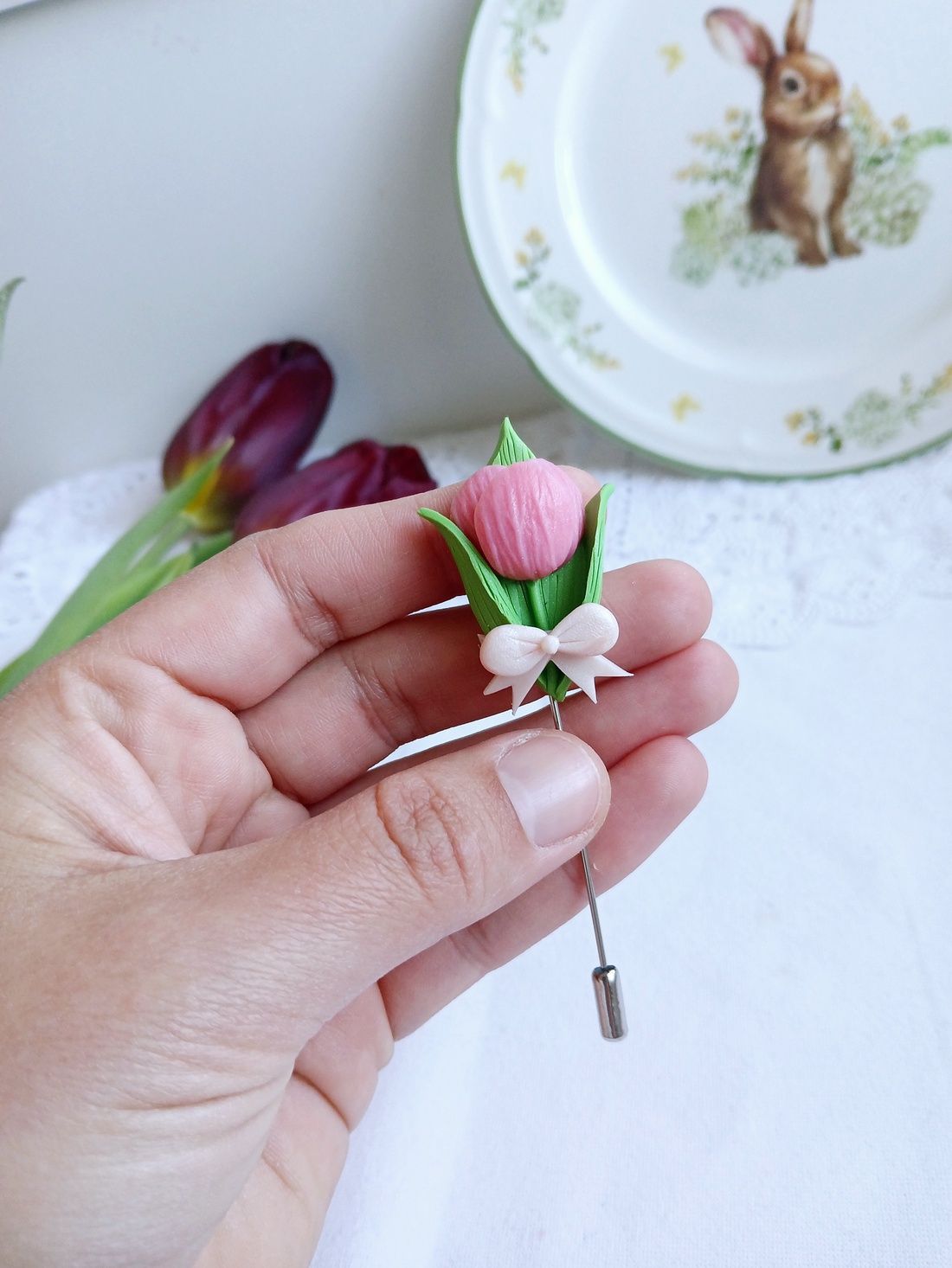 Broșă Lalea - bijuterii - broșe - Artynos.ro