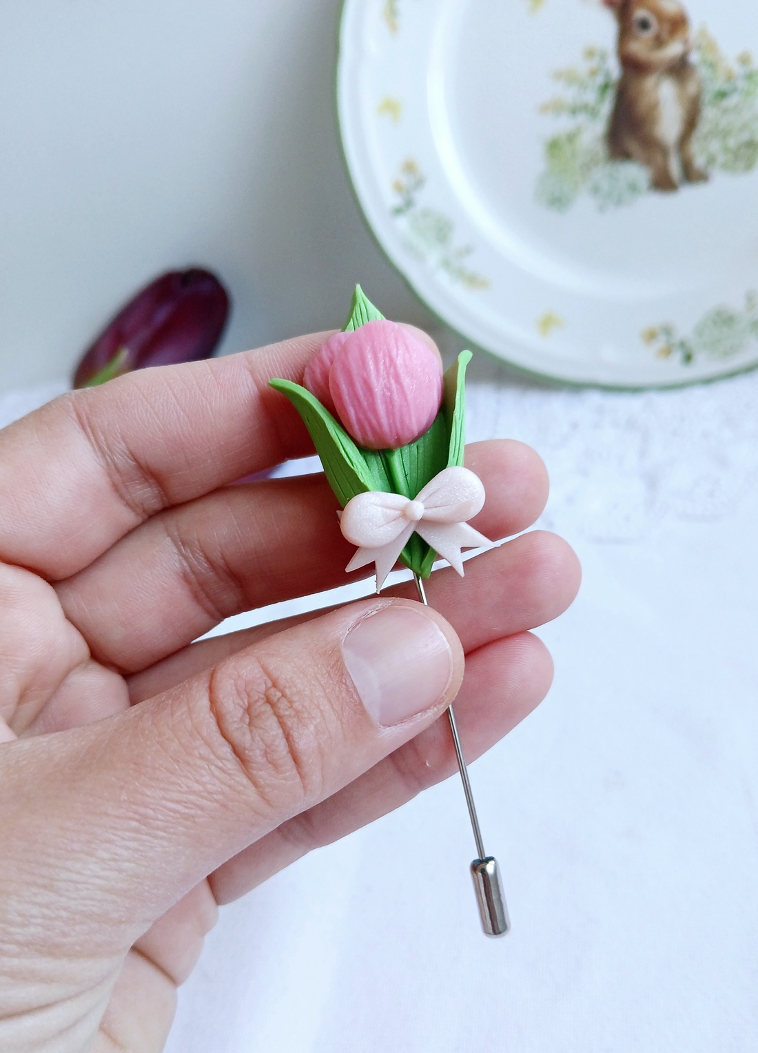 Broșă Lalea - bijuterii - broșe - Artynos.ro