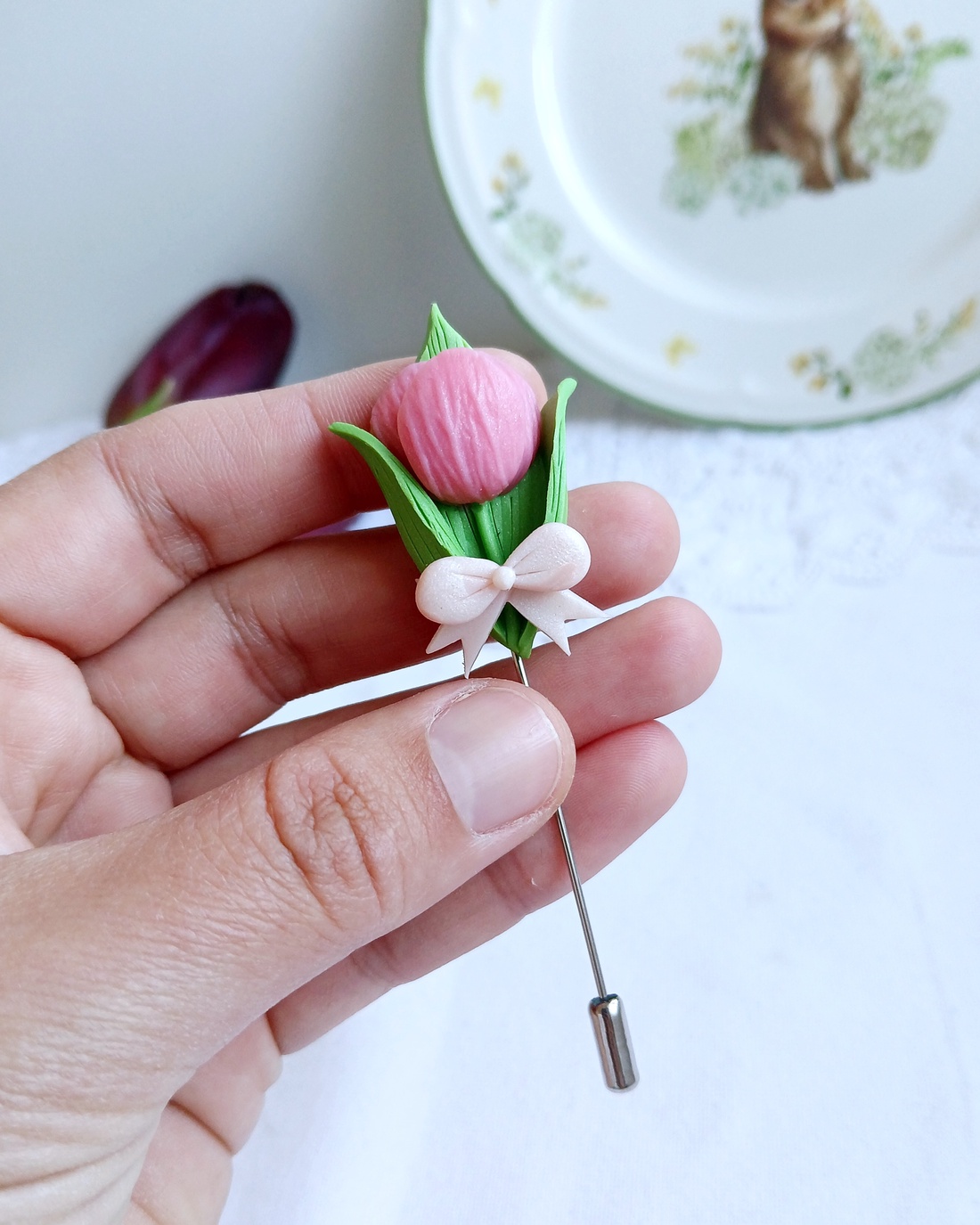 Broșă Lalea - bijuterii - broșe - Artynos.ro