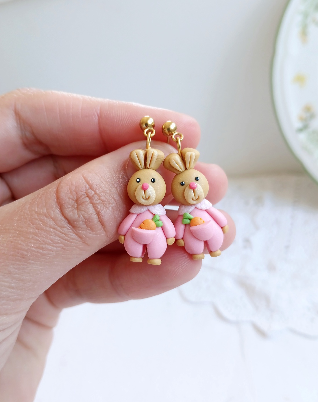 Cercei Bunny - bijuterii - cercei - cercei cu figurine - Artynos.ro