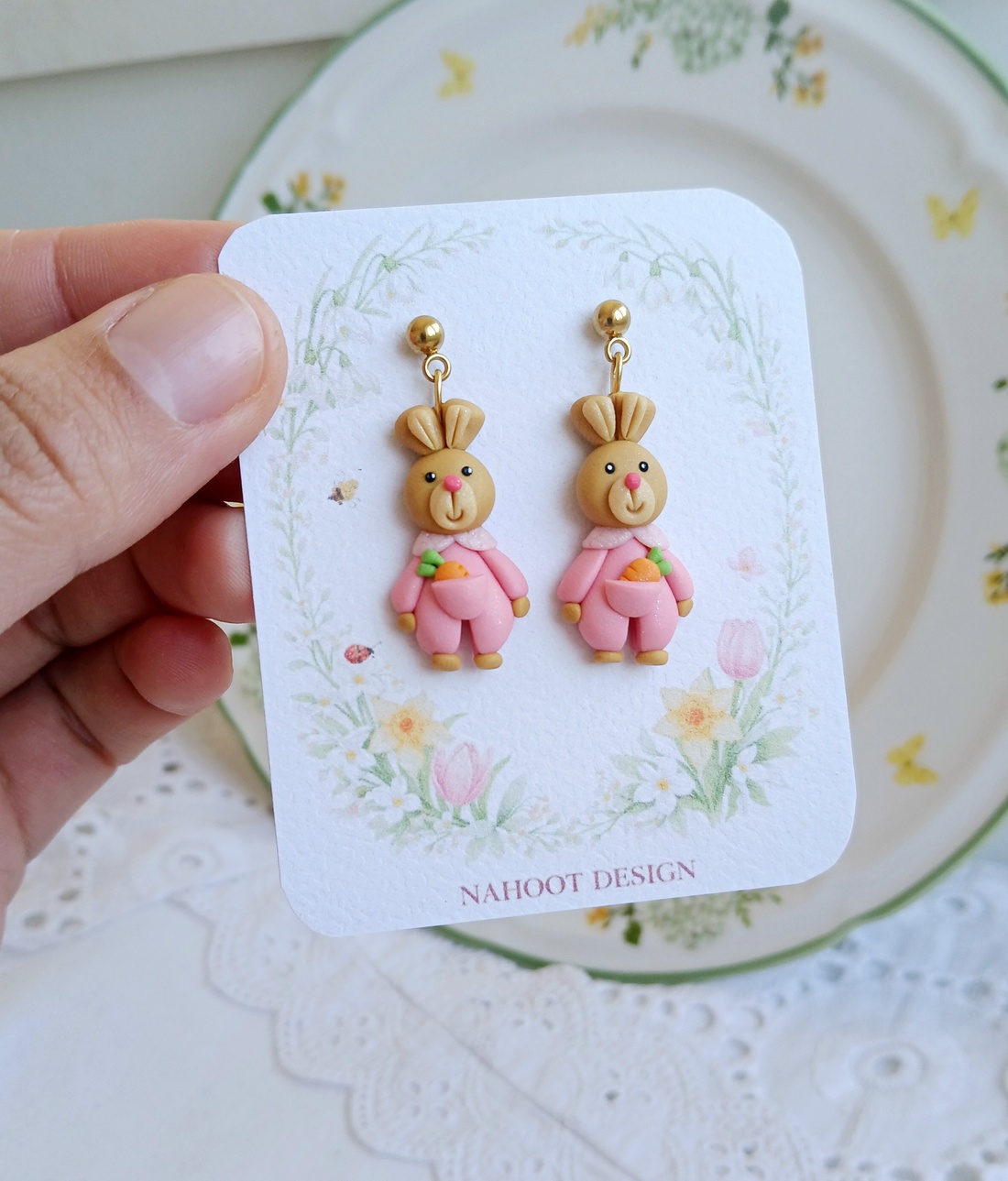 Cercei Bunny - bijuterii - cercei - cercei cu figurine - Artynos.ro