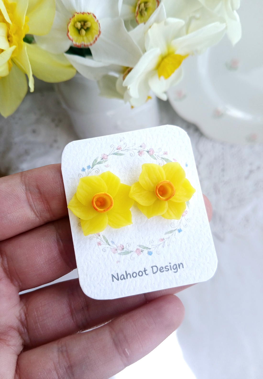 Cercei Narcise - bijuterii - cercei - cercei cu figurine - Artynos.ro