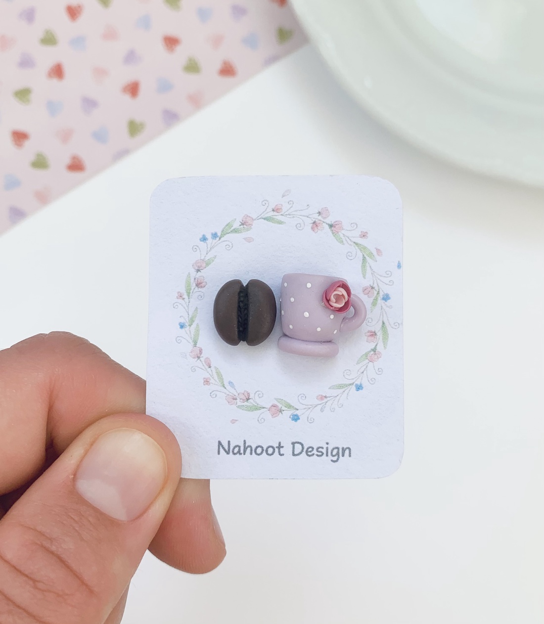 Cercei Cana si Bob cafea - bijuterii - cercei - clipsuri - Artynos.ro