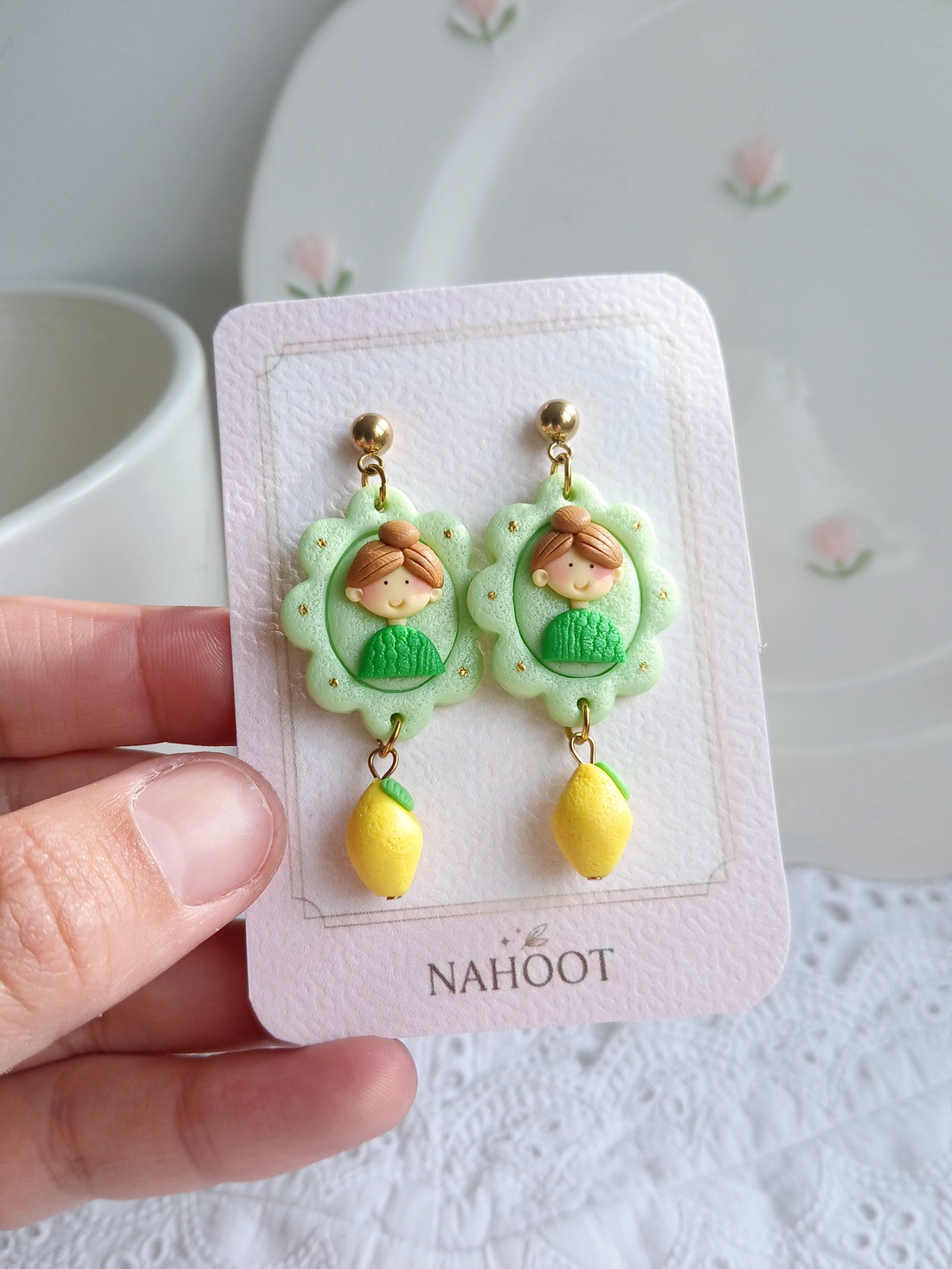 Cercei Lemons - bijuterii - cercei - cercei cu figurine - Artynos.ro