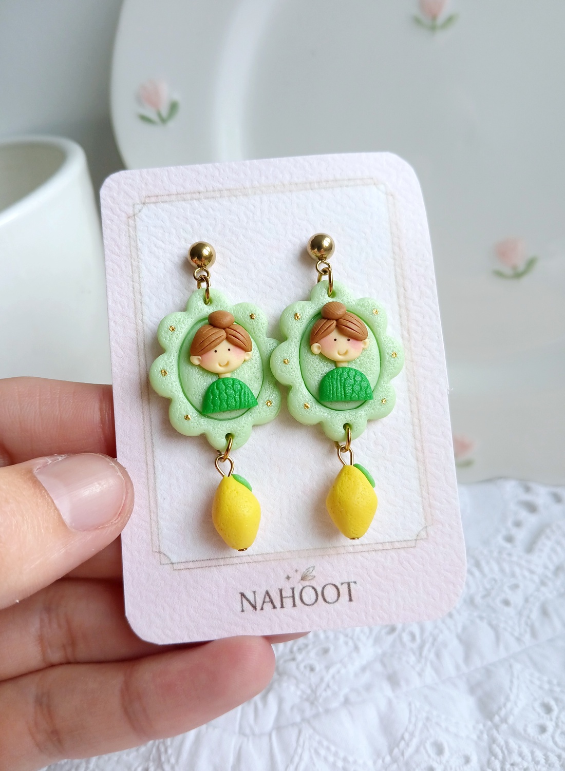 Cercei Lemons - bijuterii - cercei - cercei cu figurine - Artynos.ro