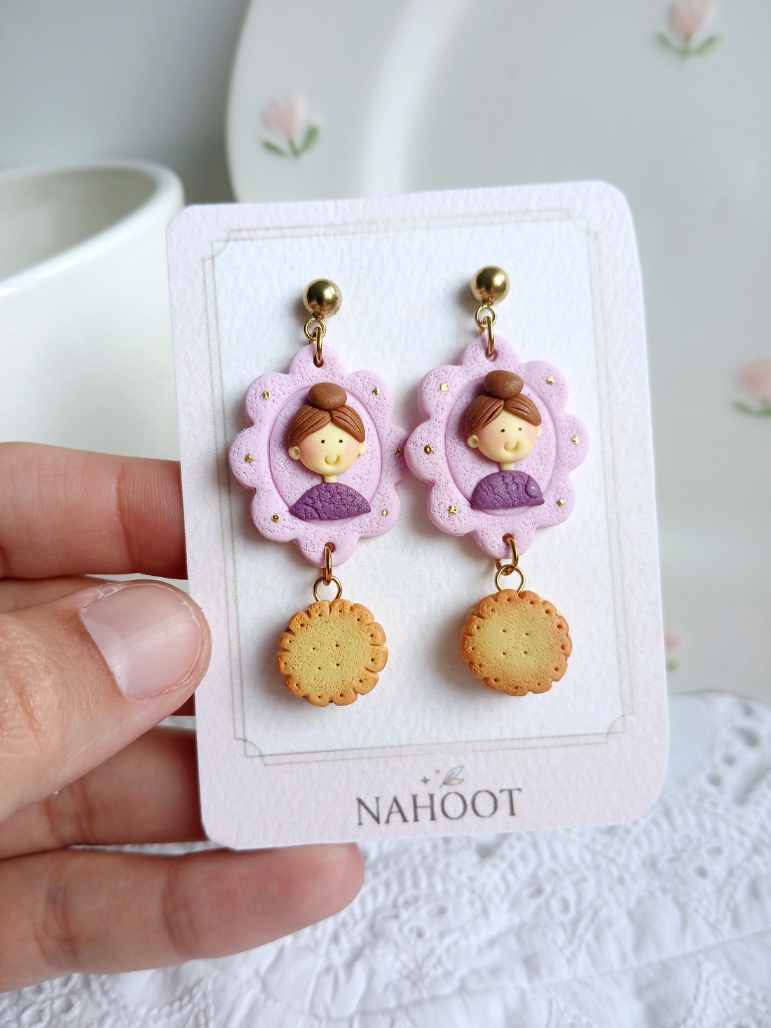 Cercei Biscuits - bijuterii - cercei - cercei cu figurine - Artynos.ro
