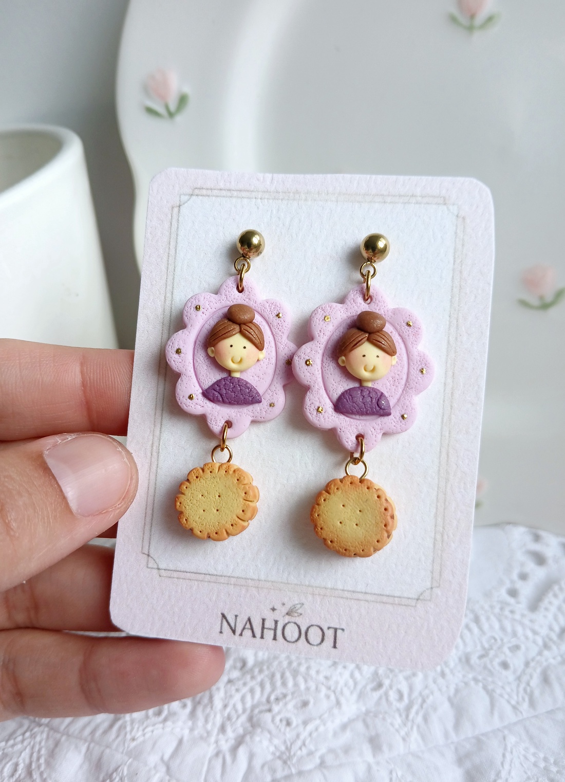 Cercei Biscuits - bijuterii - cercei - cercei cu figurine - Artynos.ro