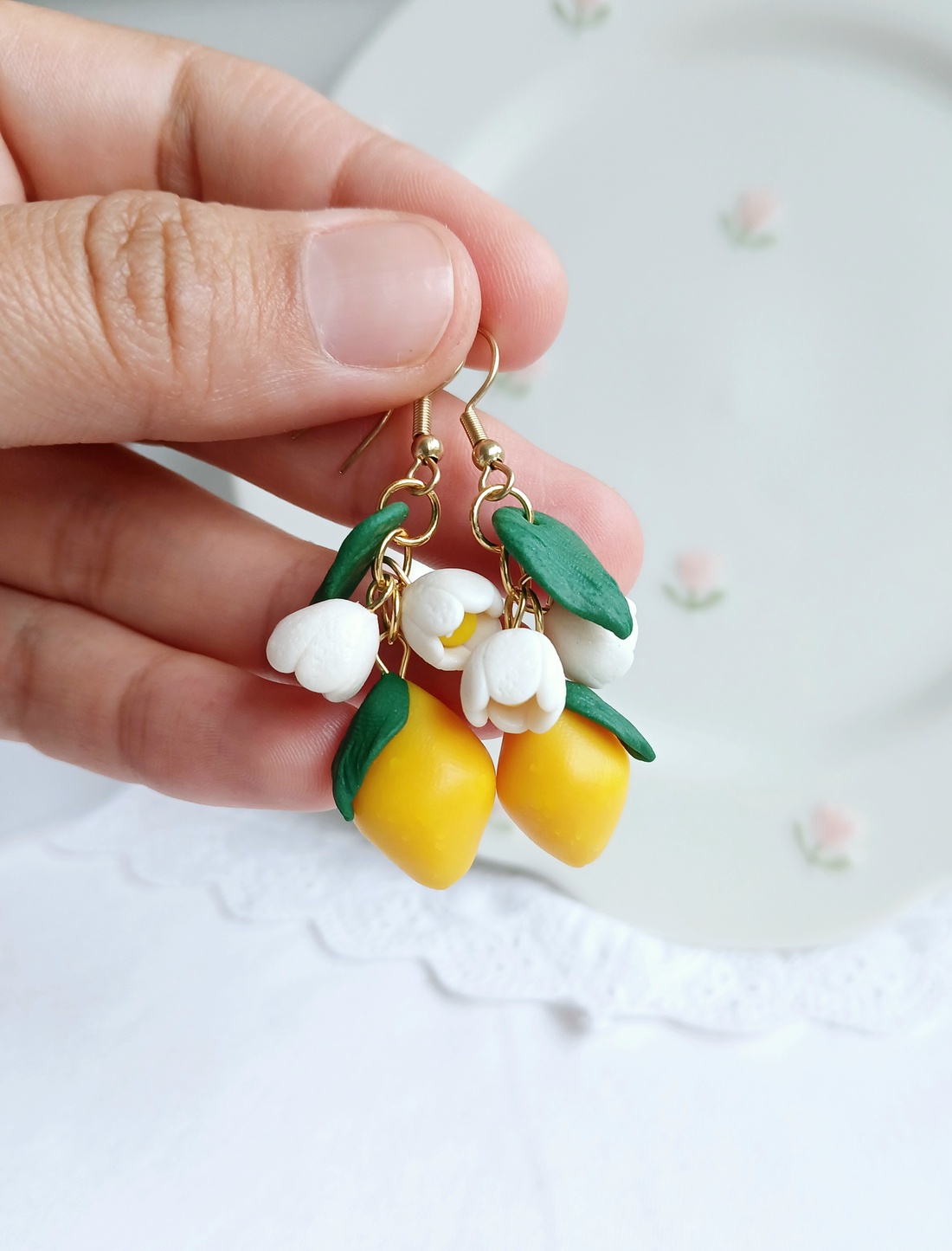 Cercei Lemons - bijuterii - cercei - cercei cu figurine - Artynos.ro