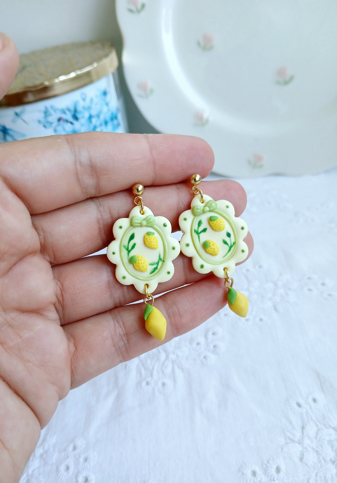 Cercei Lemons - bijuterii - cercei - cercei cu figurine - Artynos.ro