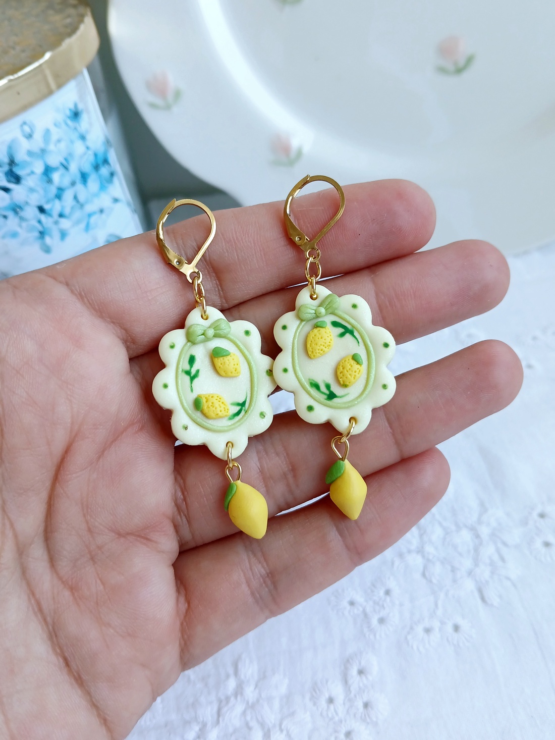 Cercei Lemons - bijuterii - cercei - cercei cu figurine - Artynos.ro