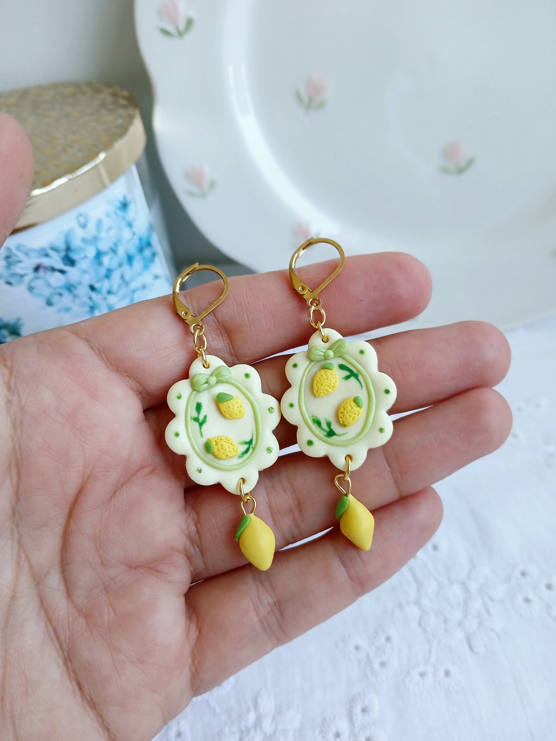 Cercei Lemons - bijuterii - cercei - cercei cu figurine - Artynos.ro