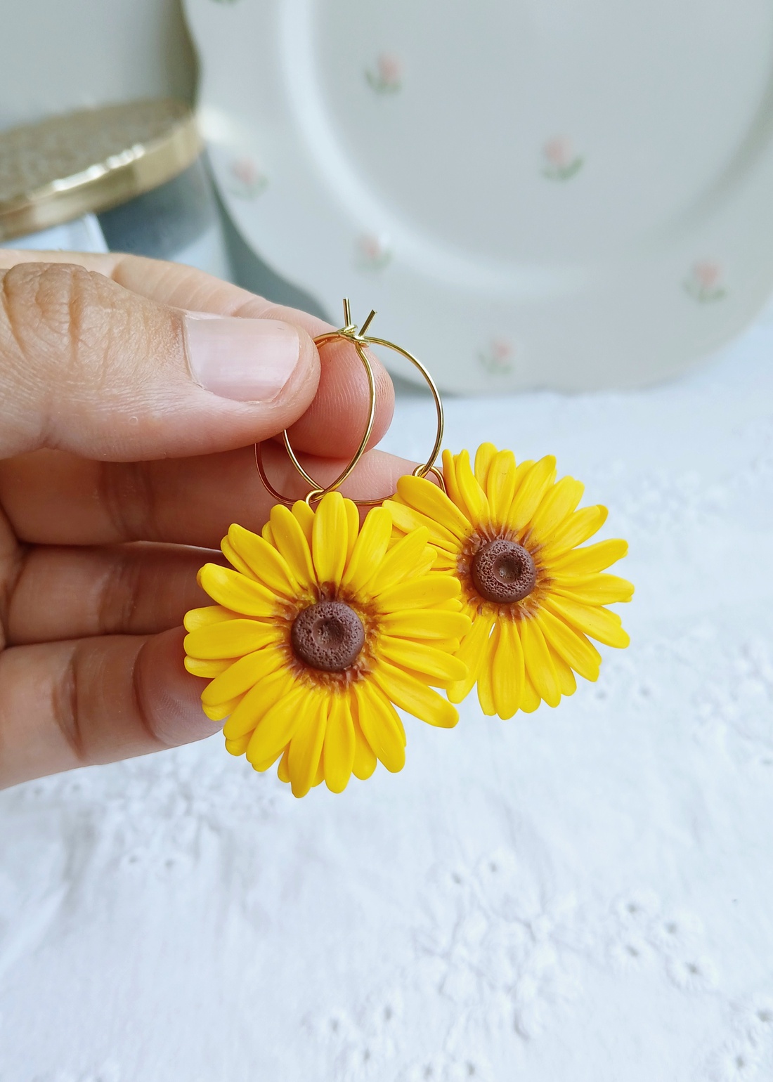 Cercei Sunflower - bijuterii - cercei - cercei cu figurine - Artynos.ro