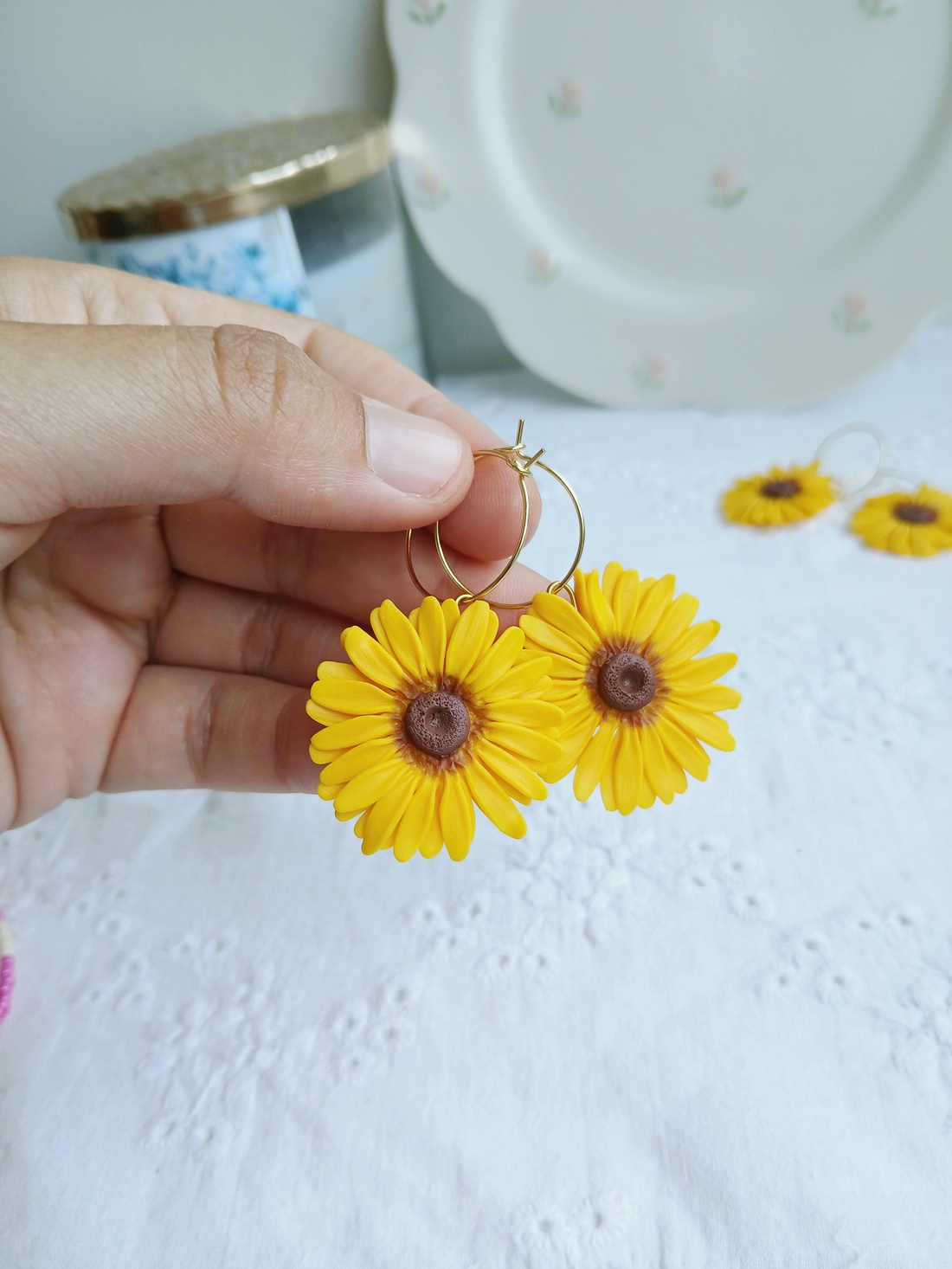 Cercei Sunflower - bijuterii - cercei - cercei cu figurine - Artynos.ro