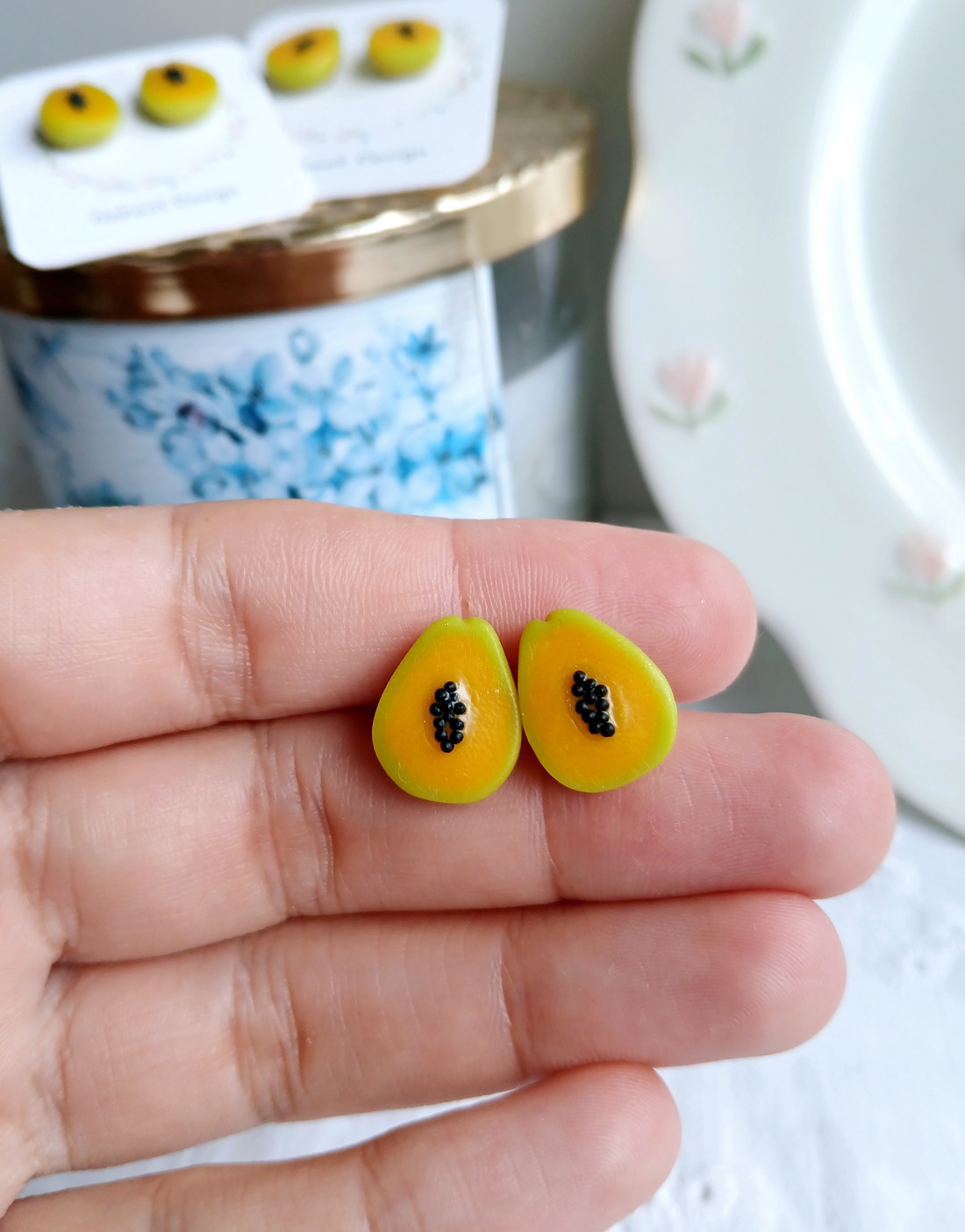 Cercei Papaya - bijuterii - cercei - cercei cu figurine - Artynos.ro