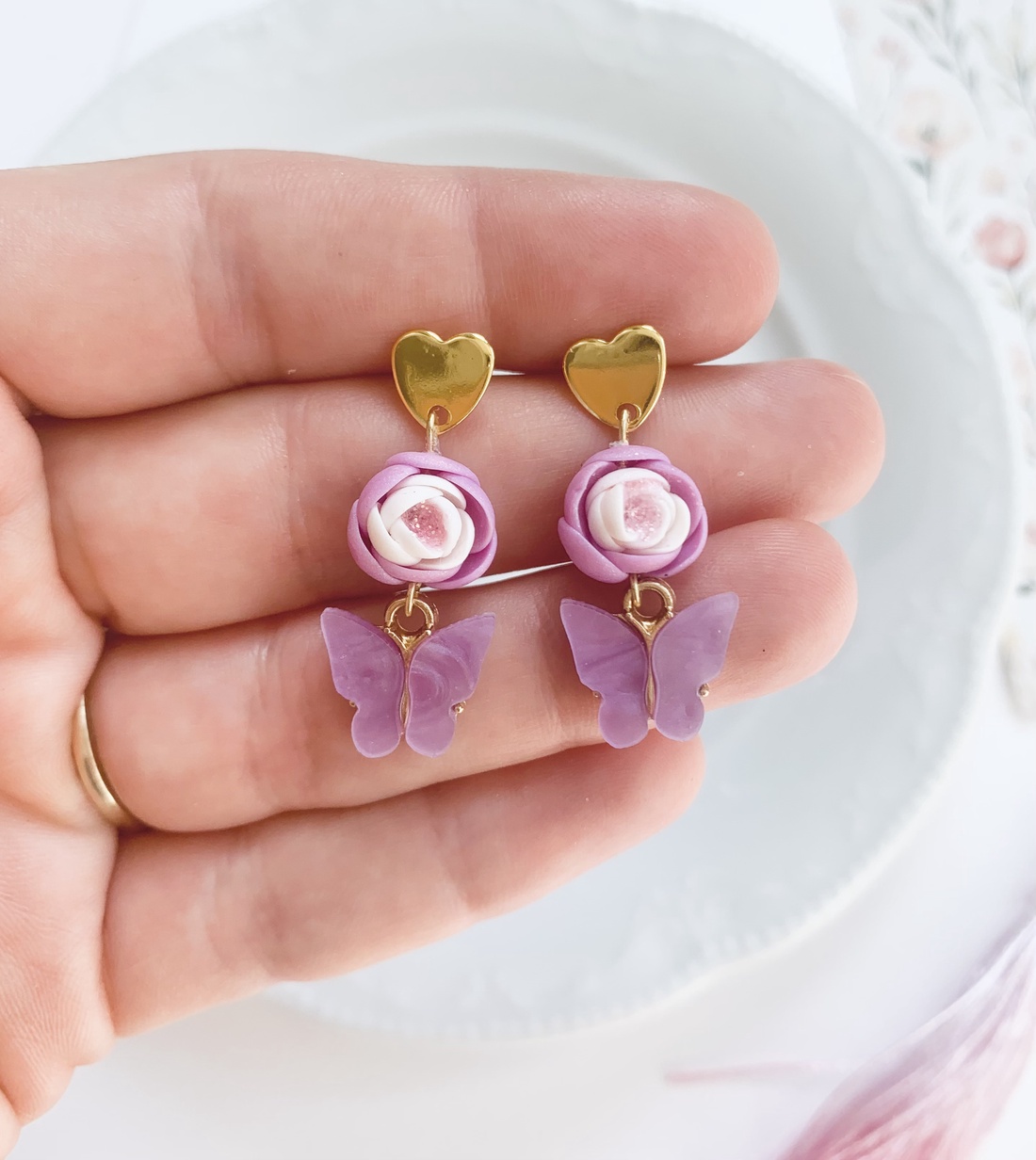 Cercei butterflies - bijuterii - cercei - cercei cu figurine - Artynos.ro