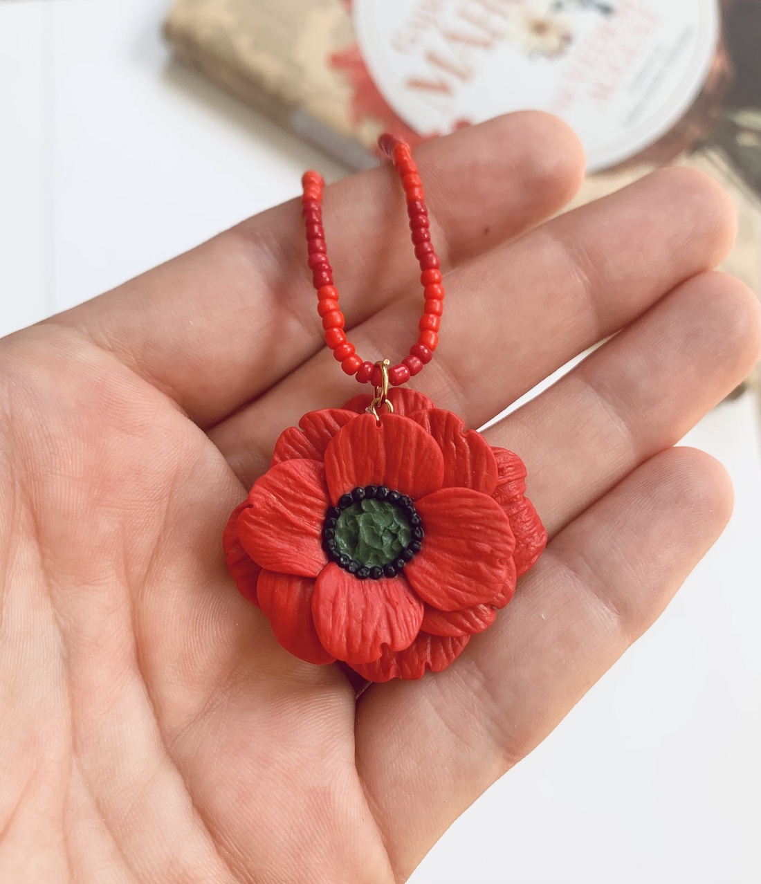 Colier Poppy - crăciun - cadouri de moș crăciun - cadouri de moș crăciun - Artynos.ro