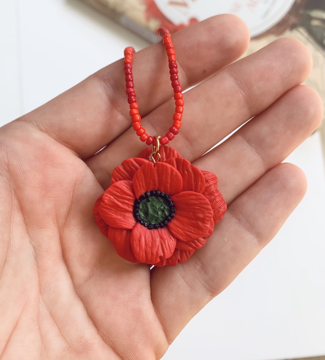 Colier Poppy - crăciun - cadouri de moș crăciun - cadouri de moș crăciun - Artynos.ro