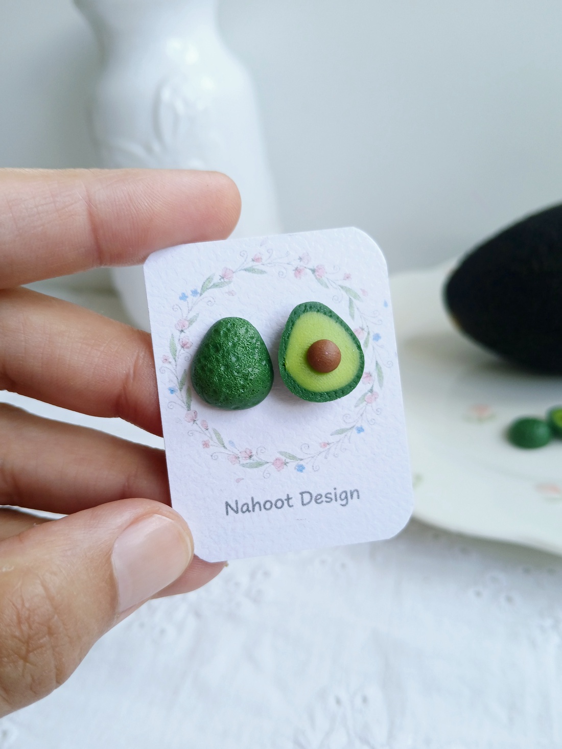 Cercei Avocado - bijuterii - cercei - cercei cu figurine - Artynos.ro