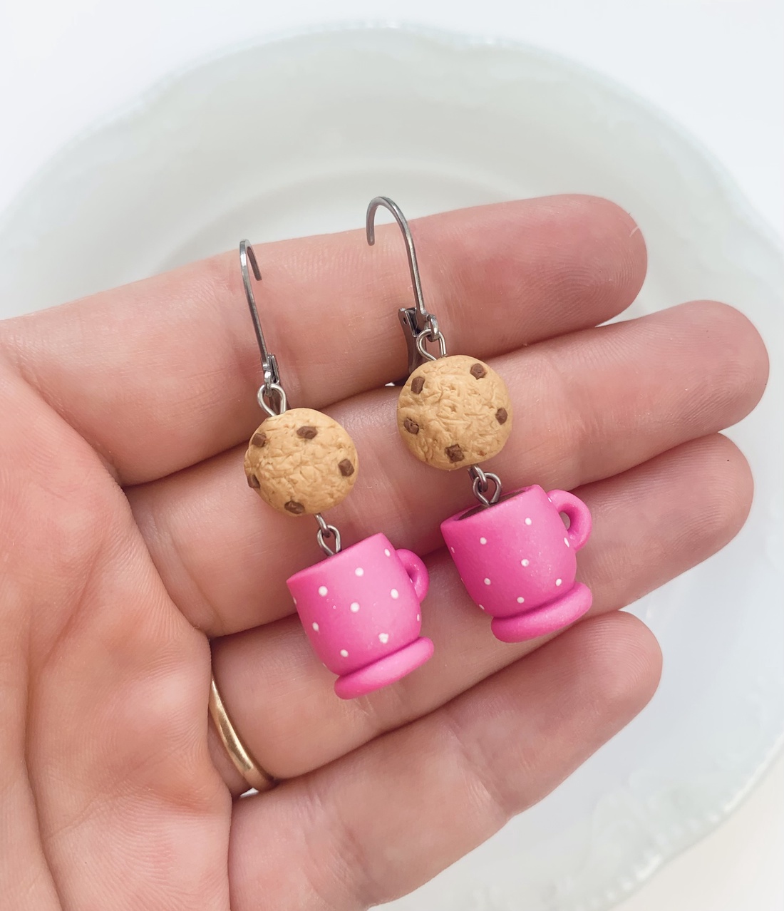 Cercei Coffee and cookie - bijuterii - cercei - cercei cu figurine - Artynos.ro