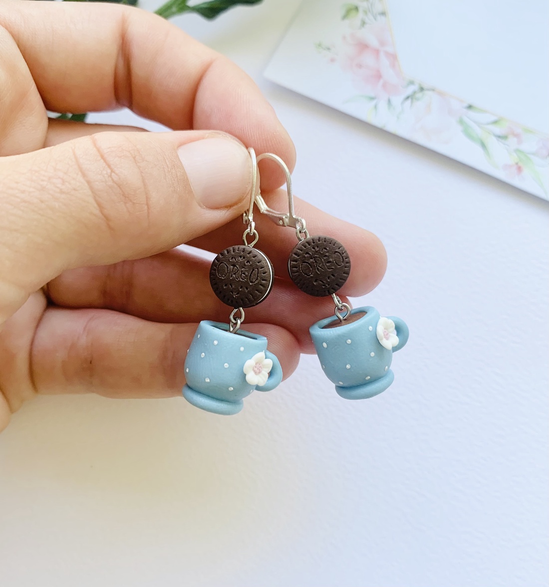 Cercei Coffee and cookie - bijuterii - cercei - cercei cu figurine - Artynos.ro