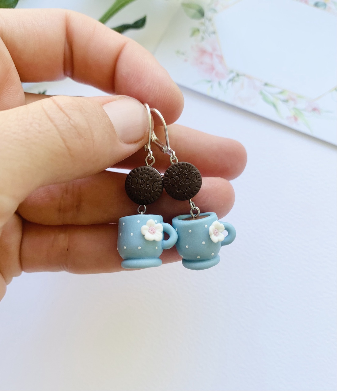 Cercei Coffee and cookie - bijuterii - cercei - cercei cu figurine - Artynos.ro