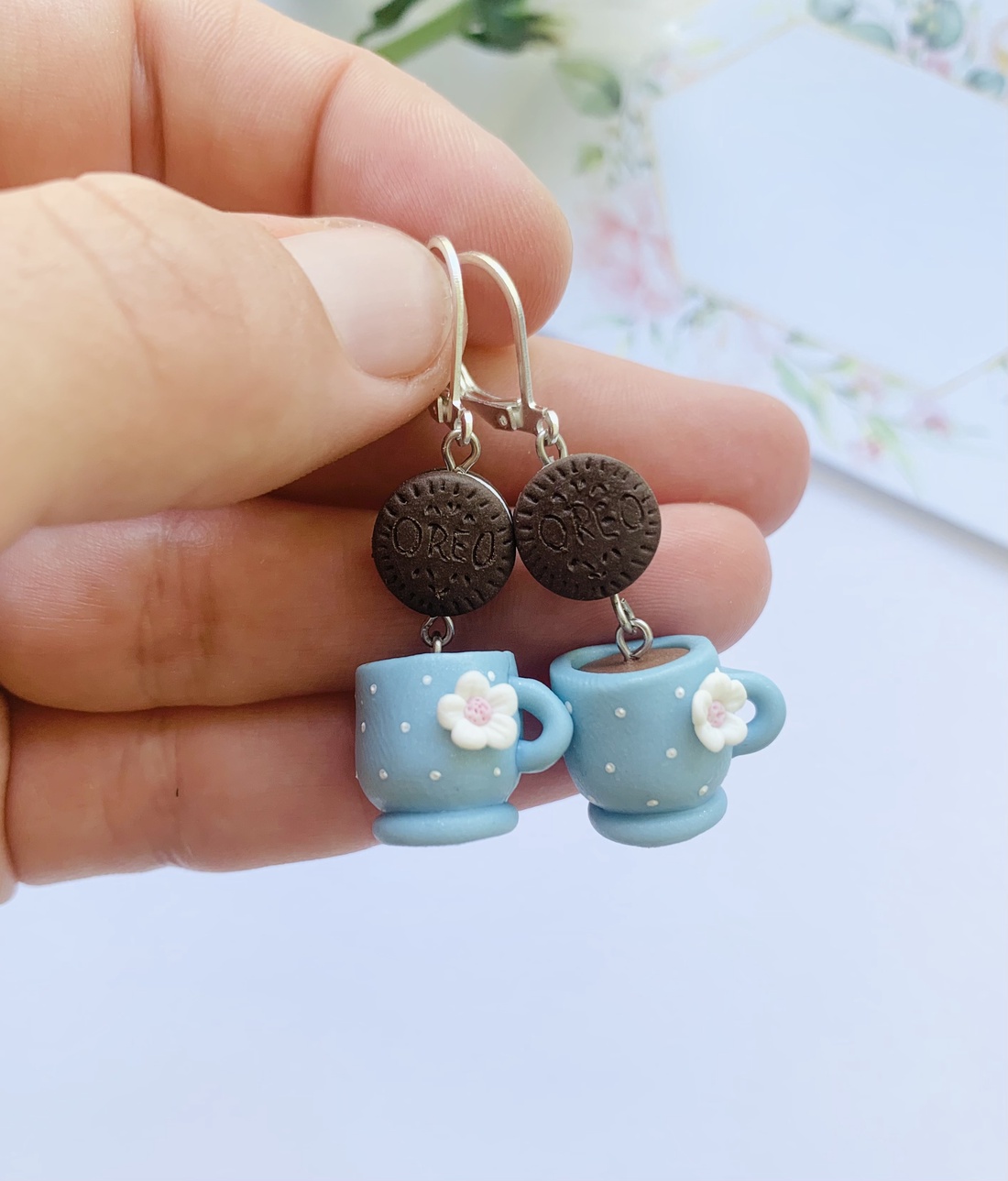 Cercei Coffee and cookie - bijuterii - cercei - cercei cu figurine - Artynos.ro
