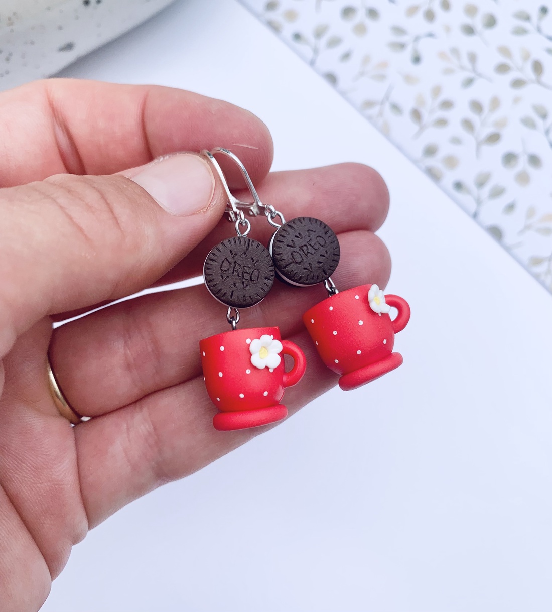 Cercei Coffee and cookie - bijuterii - cercei - cercei cu figurine - Artynos.ro