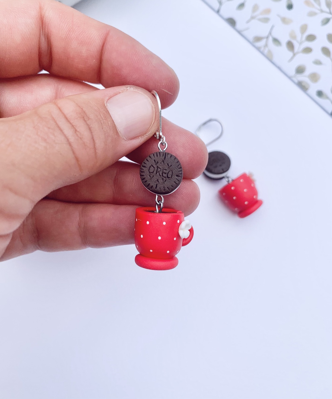 Cercei Coffee and cookie - bijuterii - cercei - cercei cu figurine - Artynos.ro