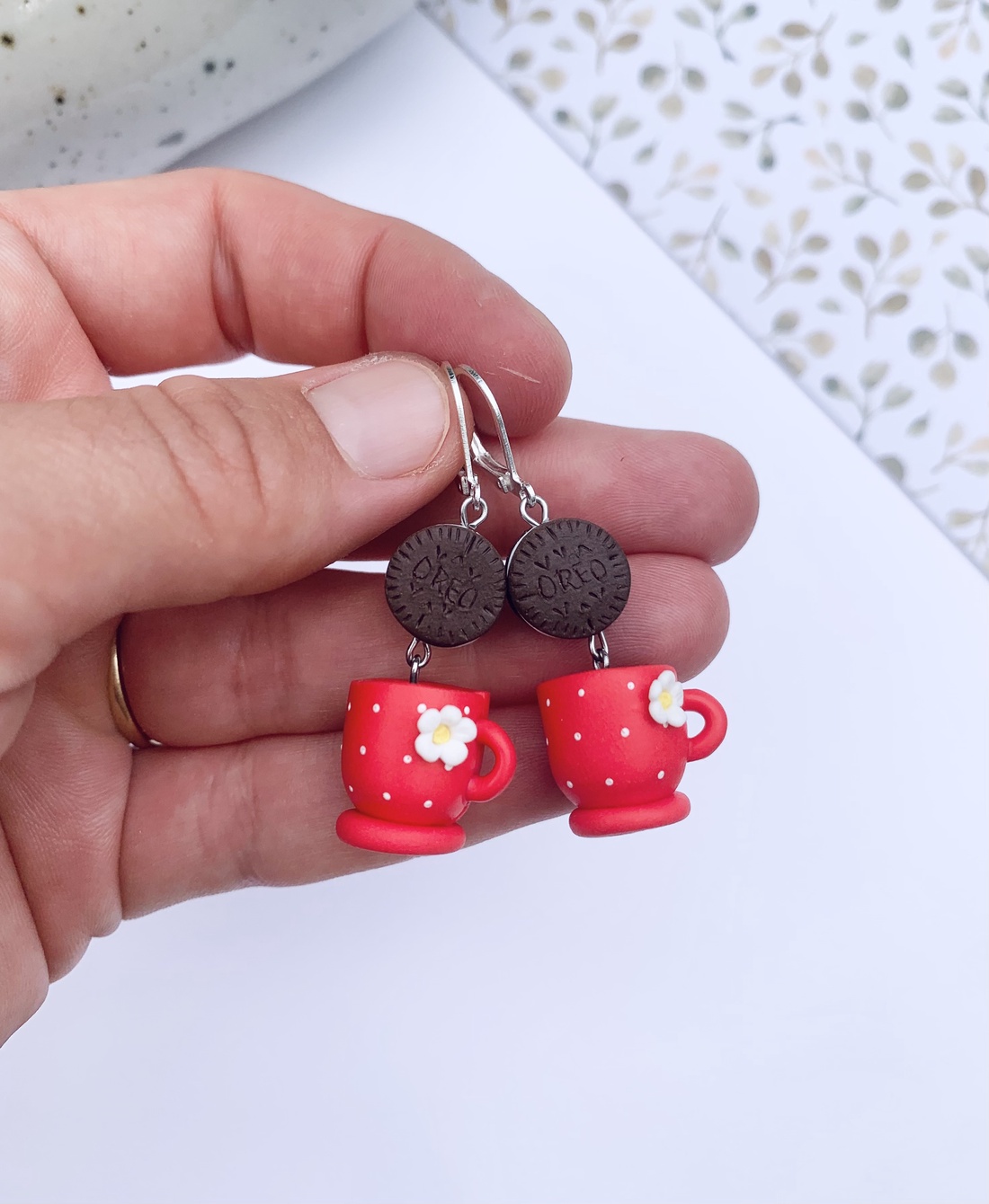 Cercei Coffee and cookie - bijuterii - cercei - cercei cu figurine - Artynos.ro