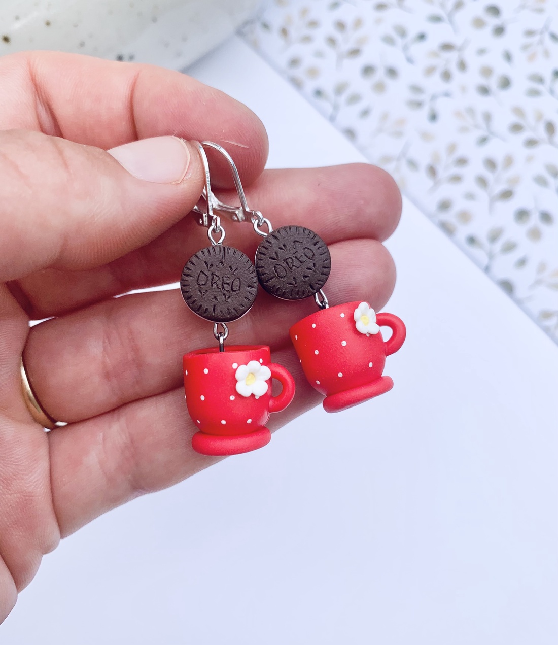 Cercei Coffee and cookie - bijuterii - cercei - cercei cu figurine - Artynos.ro