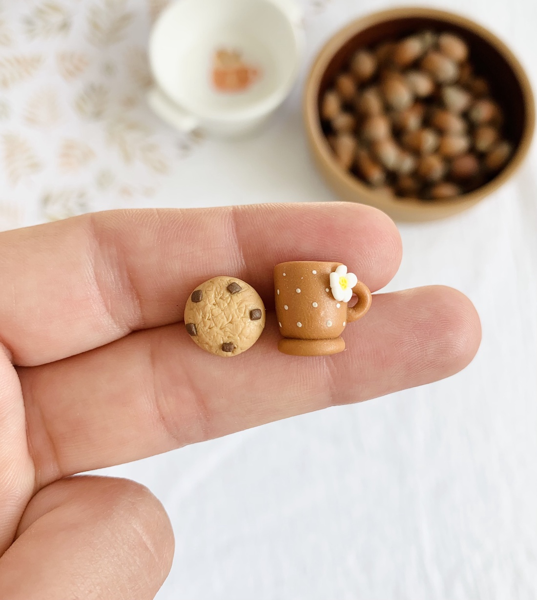 Cercei Coffee and cookie - bijuterii - cercei - cercei cu figurine - Artynos.ro