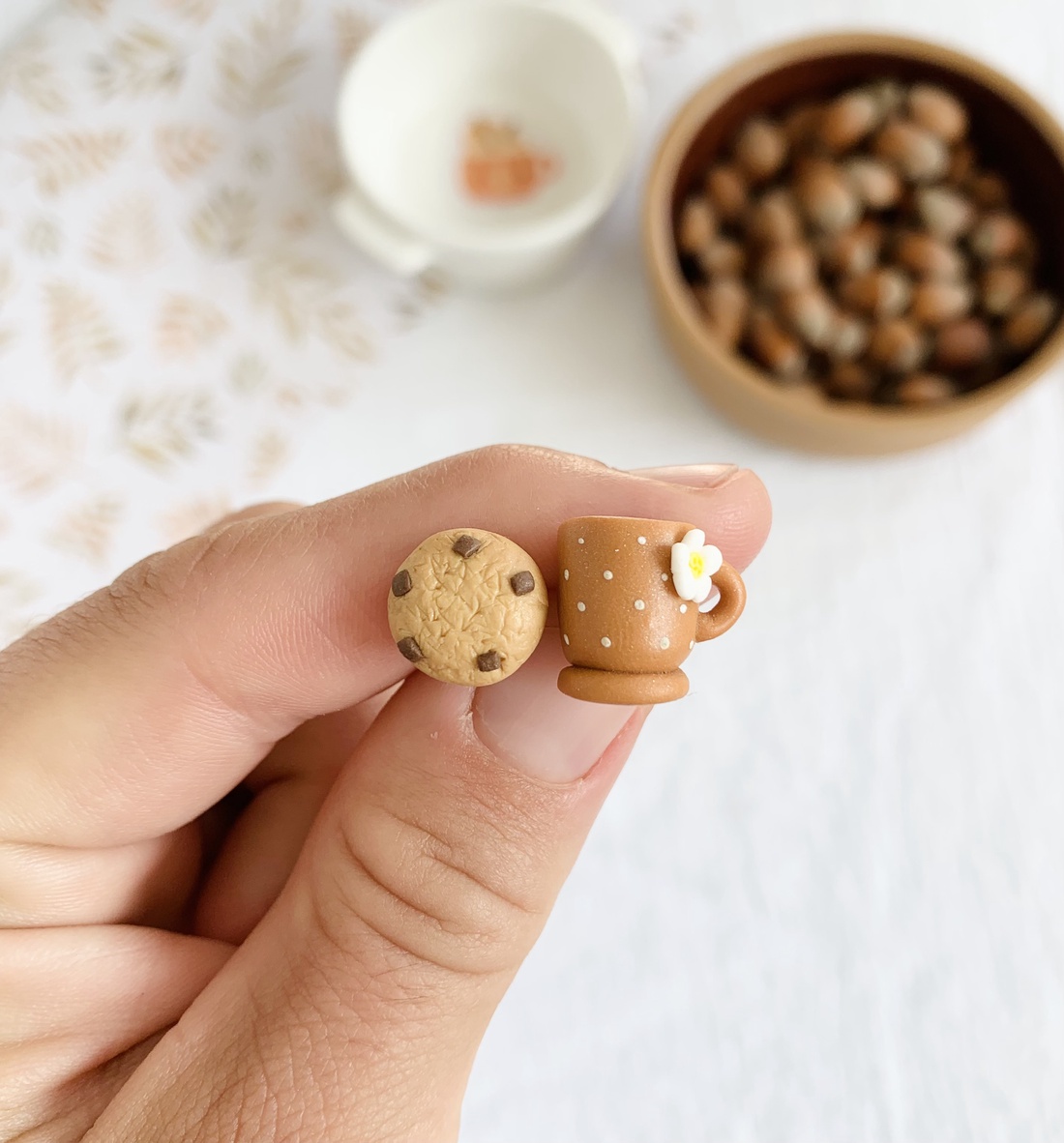Cercei Coffee and cookie - bijuterii - cercei - cercei cu figurine - Artynos.ro