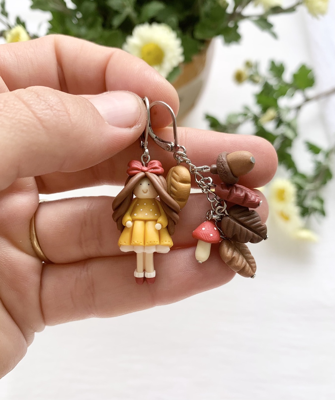 Cercei Poveste de toamna - bijuterii - cercei - cercei cu figurine - Artynos.ro
