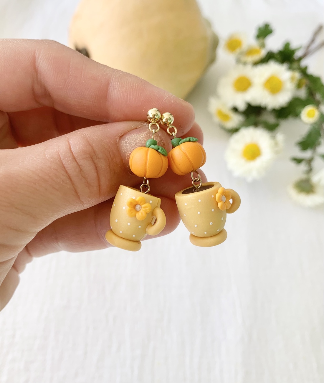 Cercei Pumpkin spice latte - bijuterii - cercei - cercei cu figurine - Artynos.ro