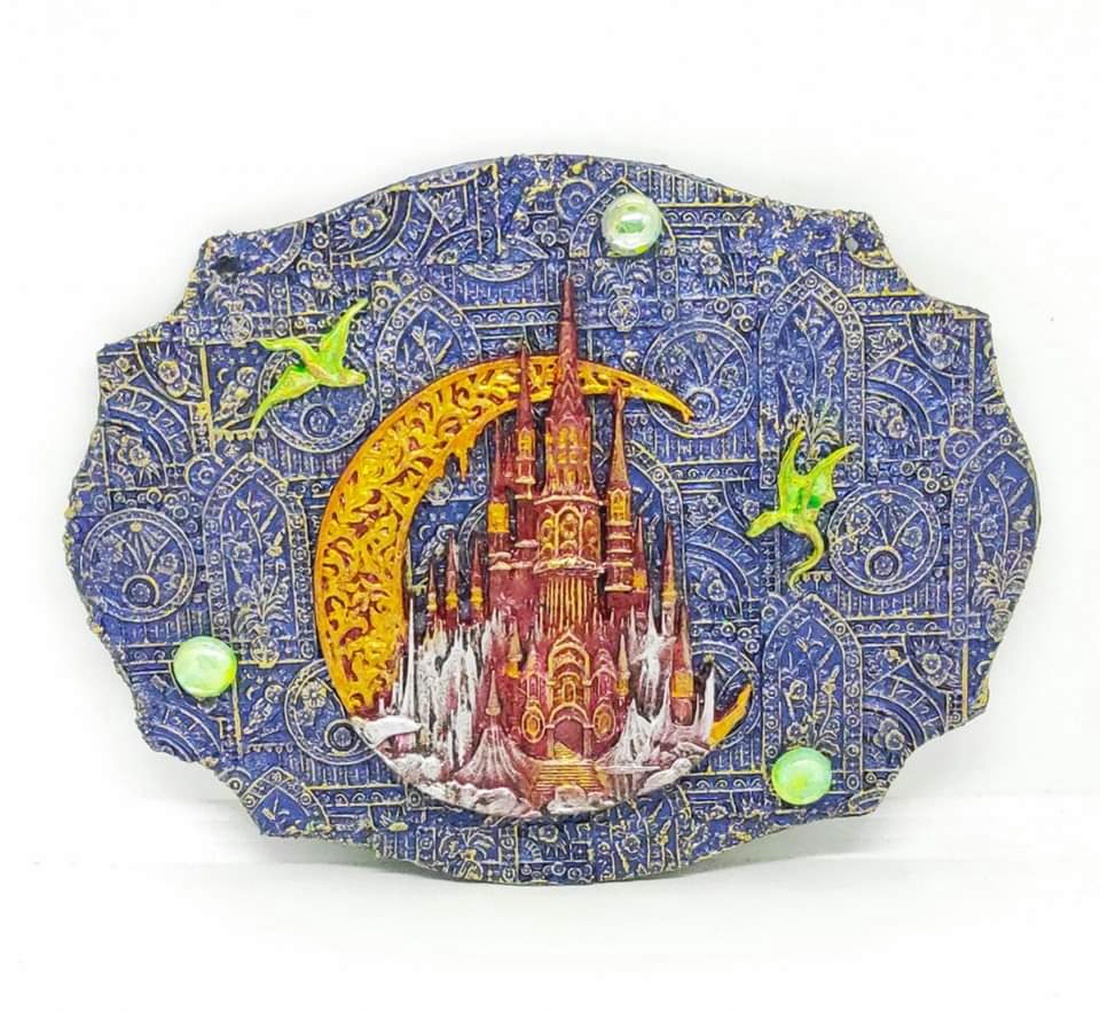 A Night ar The Castle - Placuță decorativă mixed media - casă & stil de viață - accesorii pentru decorat casa - decorațiuni de pereți, decorațiuni suspendate - placă decorativ - Artynos.ro A Night ar The Castle - Placuță decorativă mixed media - casă & stil de viață - accesorii pentru decorat casa - decorațiuni de pereți, decorațiuni suspendate - placă decorativ - Artynos.ro