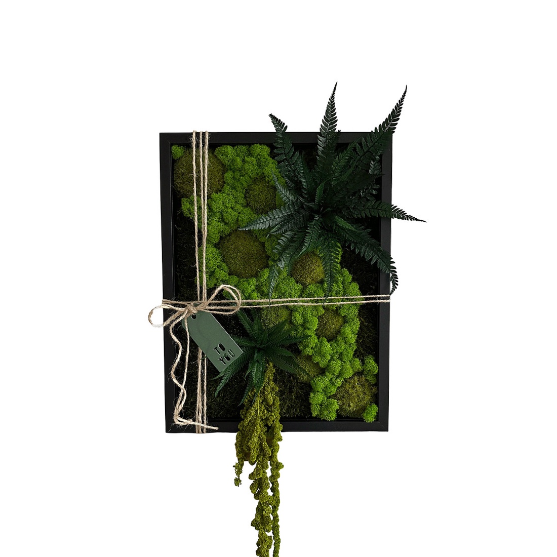 Tablou decorativ 4030 cm cu licheni stabilizați  decor verde natural, realizat manual - casă & stil de viață - accesorii pentru decorat casa - decorațiuni de pereți, decorațiuni suspendate - tablou cu licheni - Artynos.ro