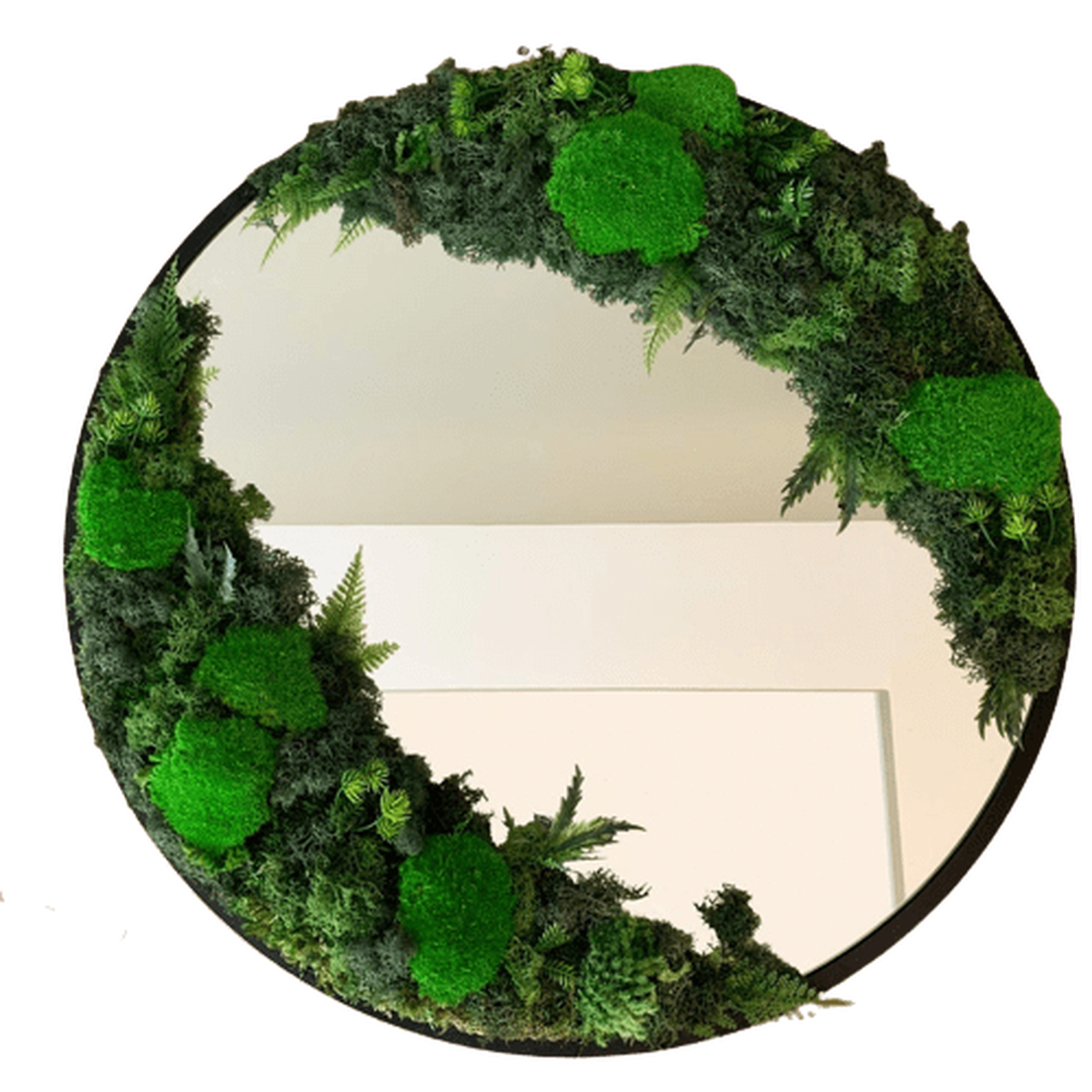 Oglinda din licheni Ø 50cm - casă & stil de viață - accesorii pentru decorat casa - decorațiuni de pereți, decorațiuni suspendate - tablou cu licheni - Artynos.ro