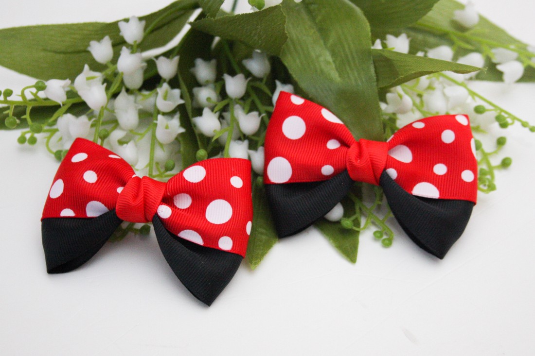 Clemă de păr Masnis - Minnie Mouse roșu/negru cu buline - - Artynos.ro Clemă de păr Masnis - Minnie Mouse roșu/negru cu buline - - Artynos.ro