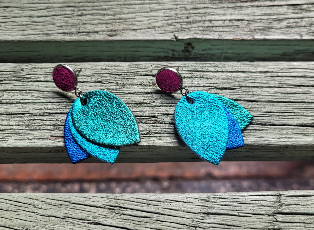 Vibrant leaves 13 - cercei cu accesorii din oțel inoxidabil - - Artynos.ro Vibrant leaves 13 - cercei cu accesorii din oțel inoxidabil - - Artynos.ro