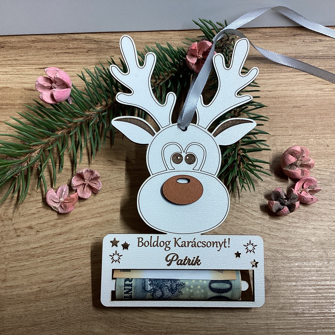 Cadou de Crăciun și ornament pentru pomul de Crăciun RUDOLF - crăciun - decorațiuni de crăciun de casă - figurine pentru pomul de crăciun - Artynos.ro