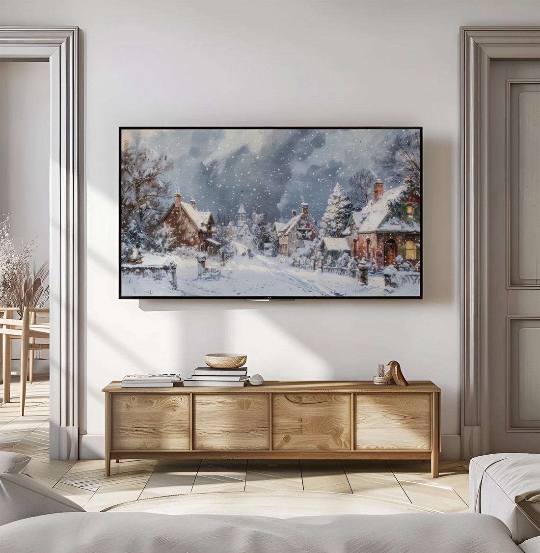 Pictură de iarnă, decorațiuni de Crăciun, Samsung The Frame TV imagine, digital - - Artynos.ro Pictură de iarnă, decorațiuni de Crăciun, Samsung The Frame TV imagine, digital - - Artynos.ro